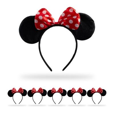 WOODENFURN headband mouse with bow in a set of 6