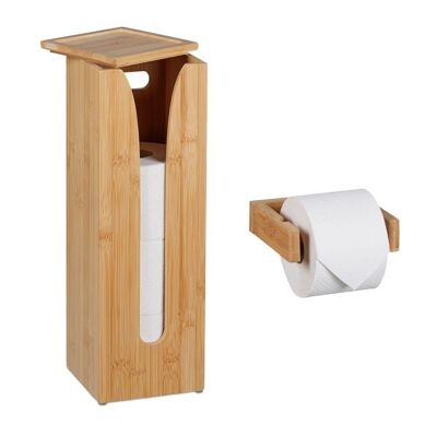 Juego de portarrollos de papel higiénico de 2 piezas WOODENFURN