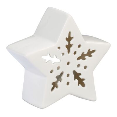 Portavelas de cerámica WOODENFURN en forma de estrella