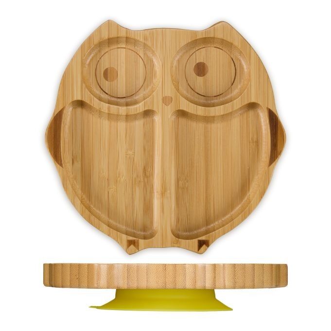 Assiette bébé à ventouse WOODENFURN « Hibou »