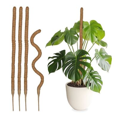 WOODENFURN lot de 5 bâtons de noix de coco 90 cm