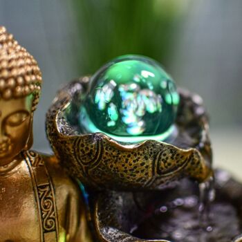 Fontaine d'Intérieur - Arya - Lumière Led Colorée - Statuette Bouddha Déco - Ecoulement Cascade - Idée Cadeau 8