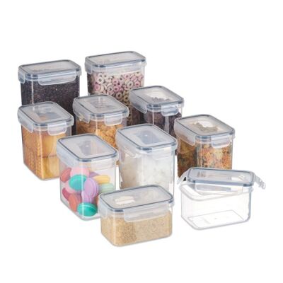 WOODENFURN set of 10 storage containers with lids