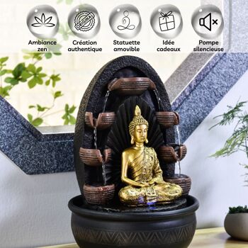 Achat Fontaine d'Intérieur - Chakra - Lumière Led et Statue Bouddha  Amovible - Grand Modèle - Idée Décoration et Cadeau Zen en gros