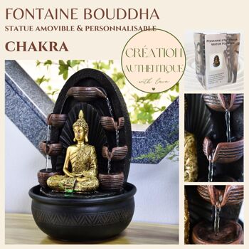 Fontaine d'Intérieur - Chakra - Lumière Led et Statue Bouddha Amovible - Grand Modèle - Idée Décoration et Cadeau Zen 5