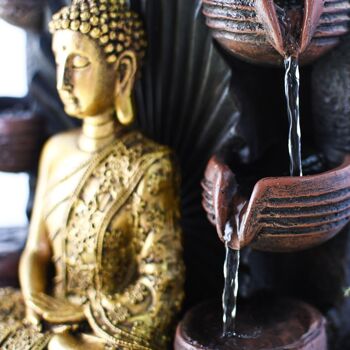 Fontaine d'Intérieur - Chakra - Lumière Led et Statue Bouddha Amovible - Grand Modèle - Idée Décoration et Cadeau Zen 6