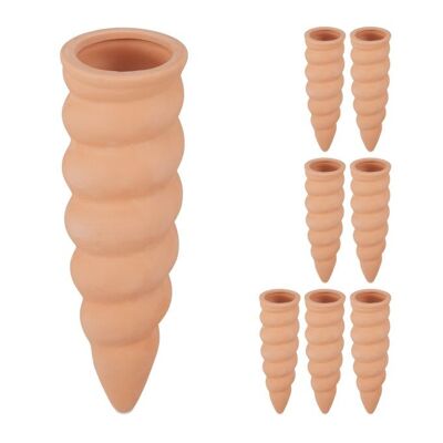 WOODENFURN clay cone watering set of 8