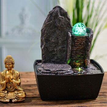 Fontaine d'Intérieur - Haka - Déco Statuette Bouddha Amovible - Lumière Led Colorée - Idée Cadeau 4