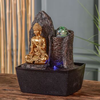 Fontaine d'Intérieur - Haka - Déco Statuette Bouddha Amovible - Lumière Led Colorée - Idée Cadeau 6