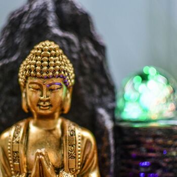 Fontaine d'Intérieur - Haka - Déco Statuette Bouddha Amovible - Lumière Led Colorée - Idée Cadeau 7