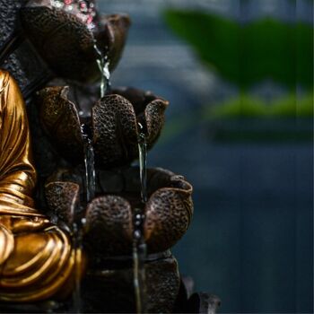 Fontaine d'Intérieur - Hartha - Zen Ecoulement en Cascade - Statue Bouddha Lumière Led - Idée Cadeau Décoration 7