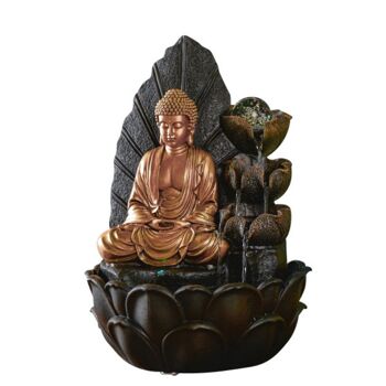 Fontaine d'Intérieur - Hartha - Zen Ecoulement en Cascade - Statue Bouddha Lumière Led - Idée Cadeau Décoration 11