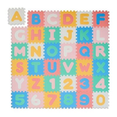 Tapis de puzzle coloré WOODENFURN ABC et chiffres