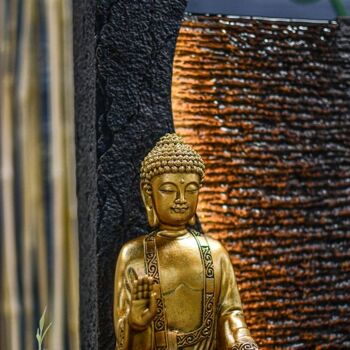 Cadeaux Fête des Mères - Fontaine d'Intérieur - Jati - Statue Bouddha Amovible - Lumière Led Blanche - Ambiance Zen et Relaxante - Utilisation Facile 7