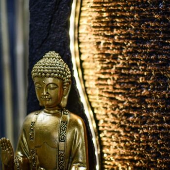 Cadeaux Fête des Mères - Fontaine d'Intérieur - Jati - Statue Bouddha Amovible - Lumière Led Blanche - Ambiance Zen et Relaxante - Utilisation Facile 8