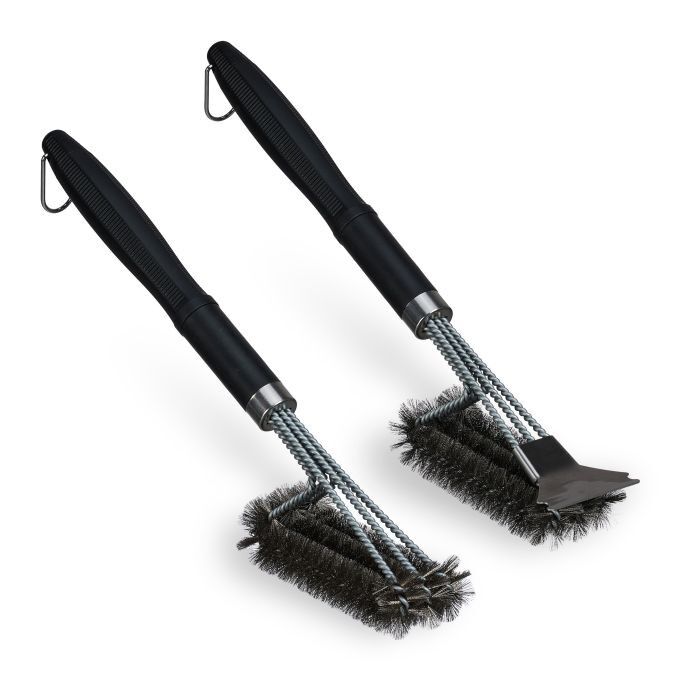 WOODENFURN Grill Brush Stainless Steel Set of 2