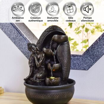 Fontaine d'Intérieur - Krishna - Statuette Bouddha et Ambiance Détente - Ecoulement d'Eau Cascade - Idée Cadeau Déco 2