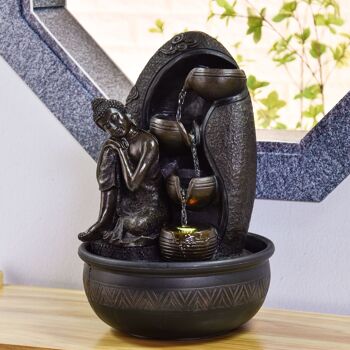 Fontaine d'Intérieur - Krishna - Statuette Bouddha et Ambiance Détente - Ecoulement d'Eau Cascade - Idée Cadeau Déco 7
