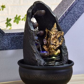 Fontaine d'Intérieur - Mystic - Statuette Ganesh - Lumière Led Colorée - Ideal Objet de Décoration - Idée Cadeau Detente 4