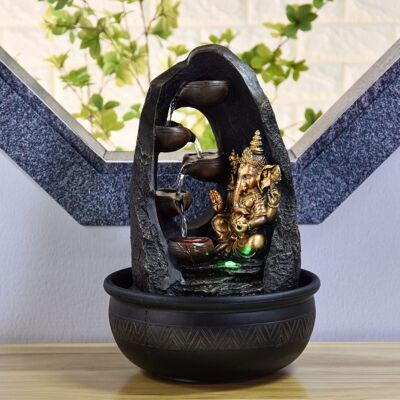 Indoor Fountain - Mystic - Ganesh Statuette - Colored Led Light - Ideal Decorative Object - Gift Idea for Relaxation