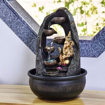 Fontaine d'Intérieur - Mystic - Statuette Ganesh - Lumière Led Colorée - Ideal Objet de Décoration - Idée Cadeau Detente 7
