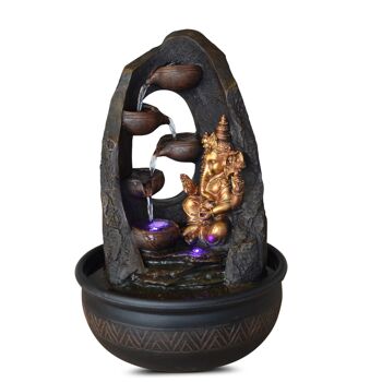 Fontaine d'Intérieur - Mystic - Statuette Ganesh - Lumière Led Colorée - Ideal Objet de Décoration - Idée Cadeau Detente 9