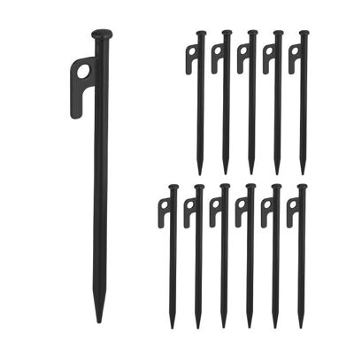 Picchetti da pavimento in pietra WOODENFURN, set da 12, neri