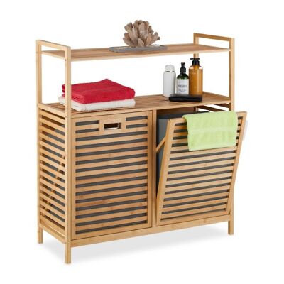 Cesto para ropa WOODENFURN con 2 estantes