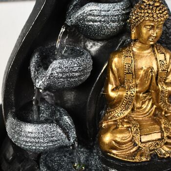 Fontaine d'Intérieur - Praya - Statuette Bouddha Amovible - Lumière Led Colorée - Ambiance Relaxante - Idée Déco 6