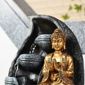 Fontaine d'Intérieur - Praya - Statuette Bouddha Amovible - Lumière Led Colorée - Ambiance Relaxante - Idée Déco 7