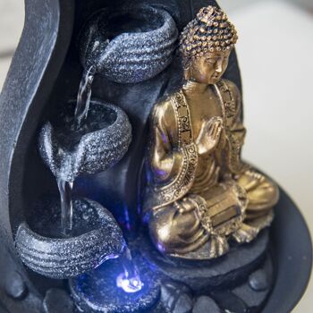 Fontaine d'Intérieur - Praya - Statuette Bouddha Amovible - Lumière Led Colorée - Ambiance Relaxante - Idée Déco 8