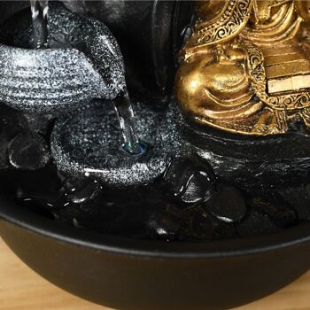Fontaine d'Intérieur - Praya - Statuette Bouddha Amovible - Lumière Led Colorée - Ambiance Relaxante - Idée Déco 10
