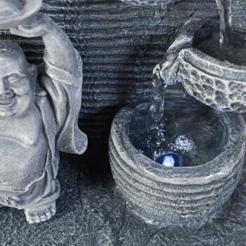 Fontaine d'Intérieur - Rieur - Statuette Bouddha Amovible - Accessoire Déco Zen - Lumière Led Colorée - Idée Cadeau 6