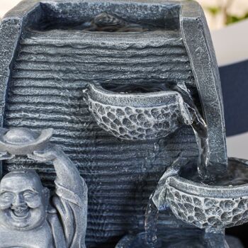 Fontaine d'Intérieur - Rieur - Statuette Bouddha Amovible - Accessoire Déco Zen - Lumière Led Colorée - Idée Cadeau 7