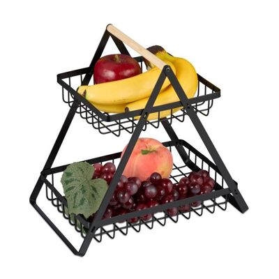 Présentoir à gâteaux et paniers de fruits WOODENFURN à 2 niveaux