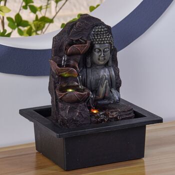 Fontaine d'Intérieur - Spiritualité - Décoration Bouddha Zen - Lumière Led Colorée - Idée Cadeau Déco 5