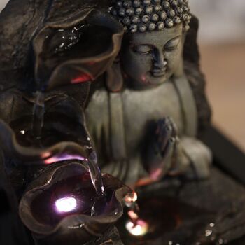 Fontaine d'Intérieur - Spiritualité - Décoration Bouddha Zen - Lumière Led Colorée - Idée Cadeau Déco 7