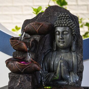 Fontaine d'Intérieur - Spiritualité - Décoration Bouddha Zen - Lumière Led Colorée - Idée Cadeau Déco 10