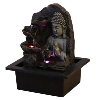 Fontaine d'Intérieur - Spiritualité - Décoration Bouddha Zen - Lumière Led Colorée - Idée Cadeau Déco 11