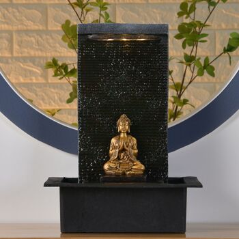 Cadeaux Fête des Mères - Fontaine d'Intérieur - Zenitude - Statue Bouddha Eclairage Led - Ambiance Zen et Relaxation - idée Déco 2