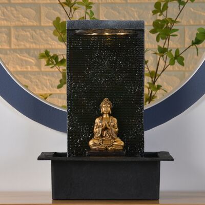 Fontana per interni - Zenitude - Statua di Buddha con illuminazione a LED - Atmosfera Zen e relax - Idea Deco