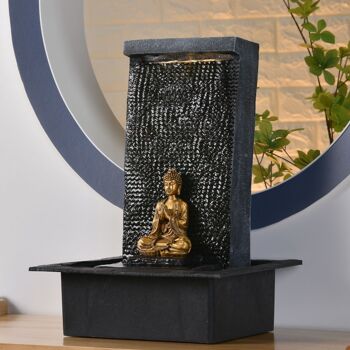 Cadeaux Fête des Mères - Fontaine d'Intérieur - Zenitude - Statue Bouddha Eclairage Led - Ambiance Zen et Relaxation - idée Déco 4