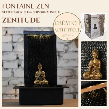 Fontaine d'Intérieur - Zenitude - Statue Bouddha Eclairage Led - Ambiance Zen et Relaxation - idée Déco 6