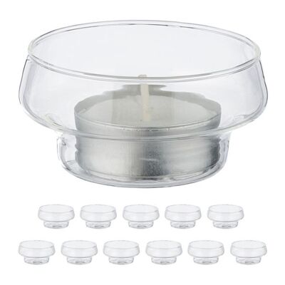 Portacandele galleggianti rotondi WOODENFURN, set da 12