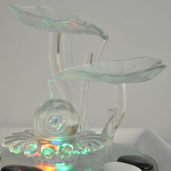 Fontaine d'Intérieur - Flower - Cristal Line en Verre et Céramique - Décoration Méditation - Lumière Blanche - Idée Cadeau Déco 7