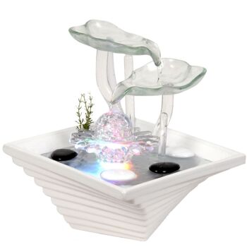 Fontaine d'Intérieur - Flower - Cristal Line en Verre et Céramique - Décoration Méditation - Lumière Blanche - Idée Cadeau Déco 8