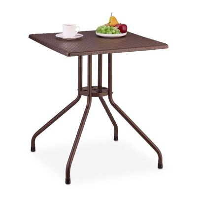 Tavolo da giardino WOODENFURN in effetto rattan marrone