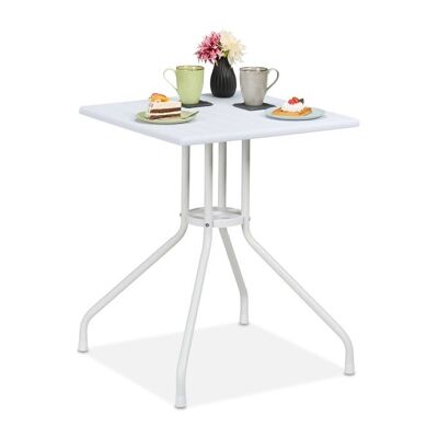 Tavolo da giardino WOODENFURN in effetto legno bianco