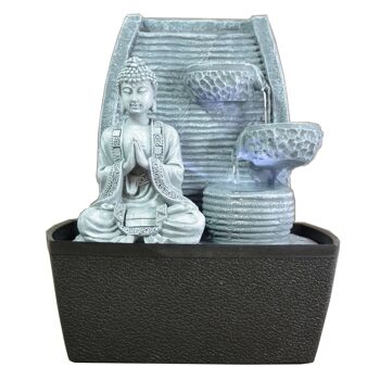 Fontaine d'Intérieur - Sagesse - Lumière Led Colorée - Ecoulement en Cascade - Statuette Bouddha Amovible - Accessoire Déco Zen 8