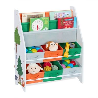 WOODENFURN children's shelf with storage boxes
